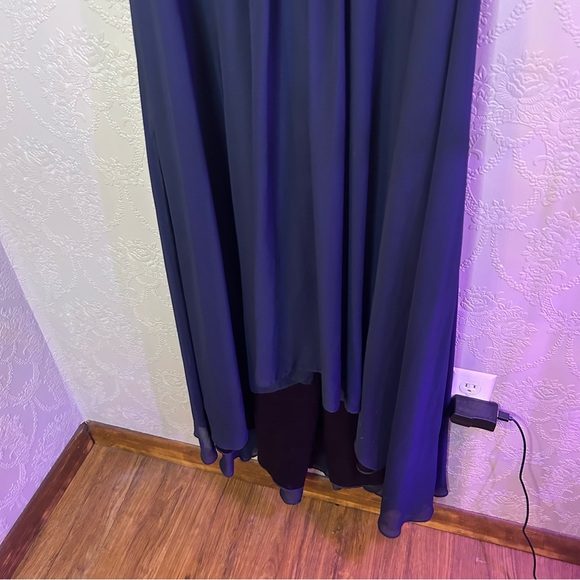 Eliza J Navy Blue Evening Dress Embellished High/Low Chiffon Dress 6 - Picture 4 of 9